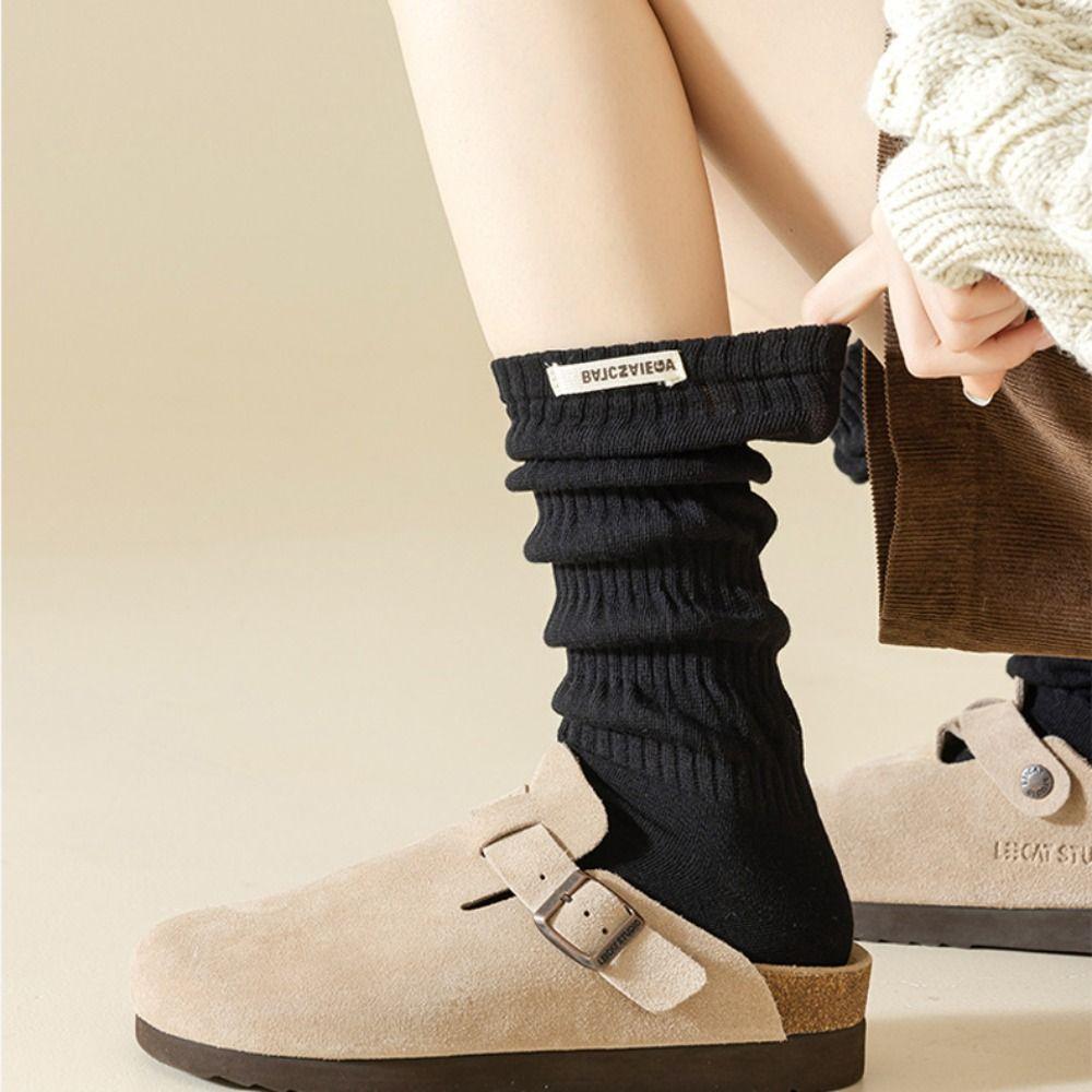 Elastic Knitted High Socks Warm JK Stockings Fashion Autumn Winter Long Socks  for Women Girls