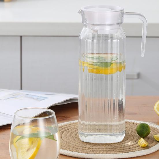 Пластиковые кувшины объемом 1,1 литра с крышкой, кувшин для чистой воды без содержания бисфенола А для холодного чая, лимонада, небьющийся кувшин для напитков, холодильник, кувшин для домашнего офиса