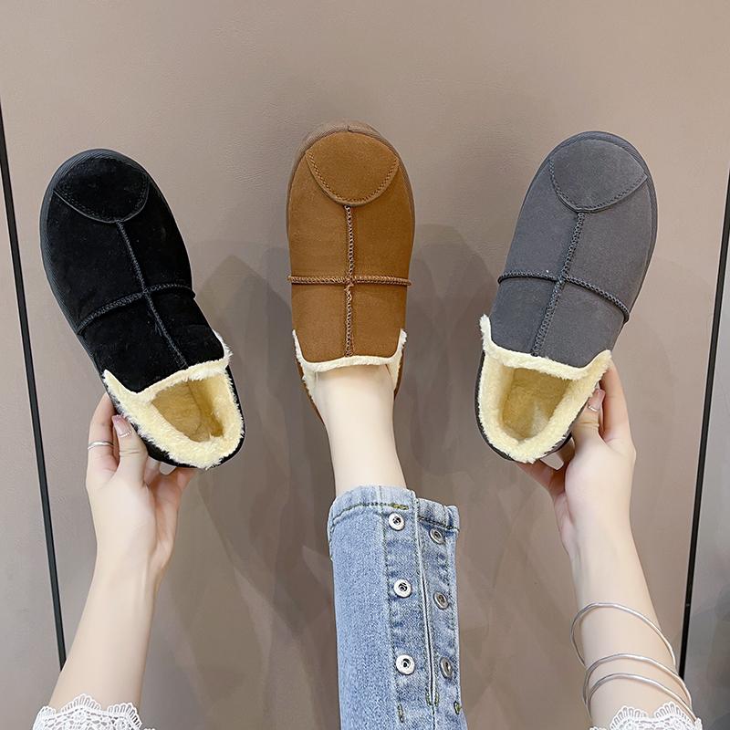 Модные AJGS 2024 Зимние ботинки Женские короткие утепленные хлопковые ботинки Нескользящие Зимняя новая обувь Студенческая женская обувь Черные ботинки