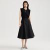 Temperament thin sleeveless dress for women in summer 2026, waist cinching and slimming vest skirt, high-end mid length skirt