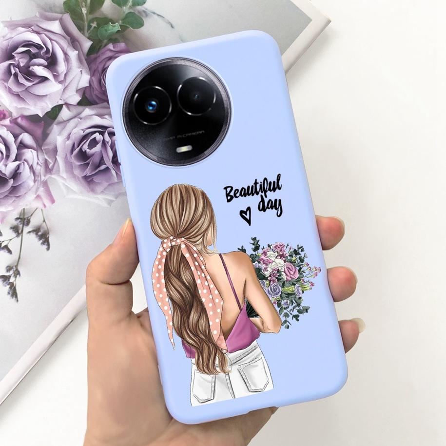 Ударопрочный Чехол Для Realme 11 5G / Realme 11X Чехол На Телефон Модный Девушки Мягкий Силикон Funda Для Realme11 11 X 2023 RMX3785 Coque