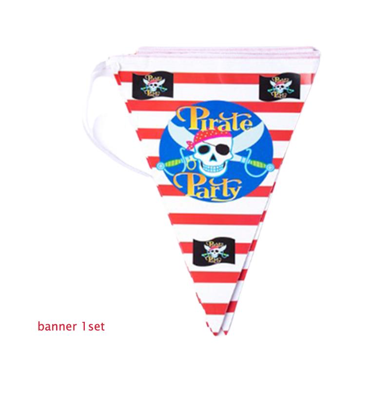 Пиратская тематика Мультяшные украшения Одноразовая посуда Бумажные тарелки Чашки Воздушные шары Детские сувениры День рождения День рождения Baby Shower Supplie