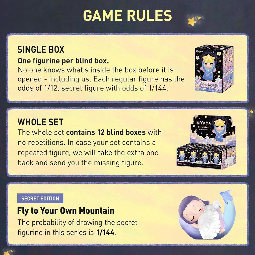 POP MART Фигурки серии Nyota Growing up by Your Way, 1 шт. фигурки в слепой коробке, праздничные подарки на день рождения