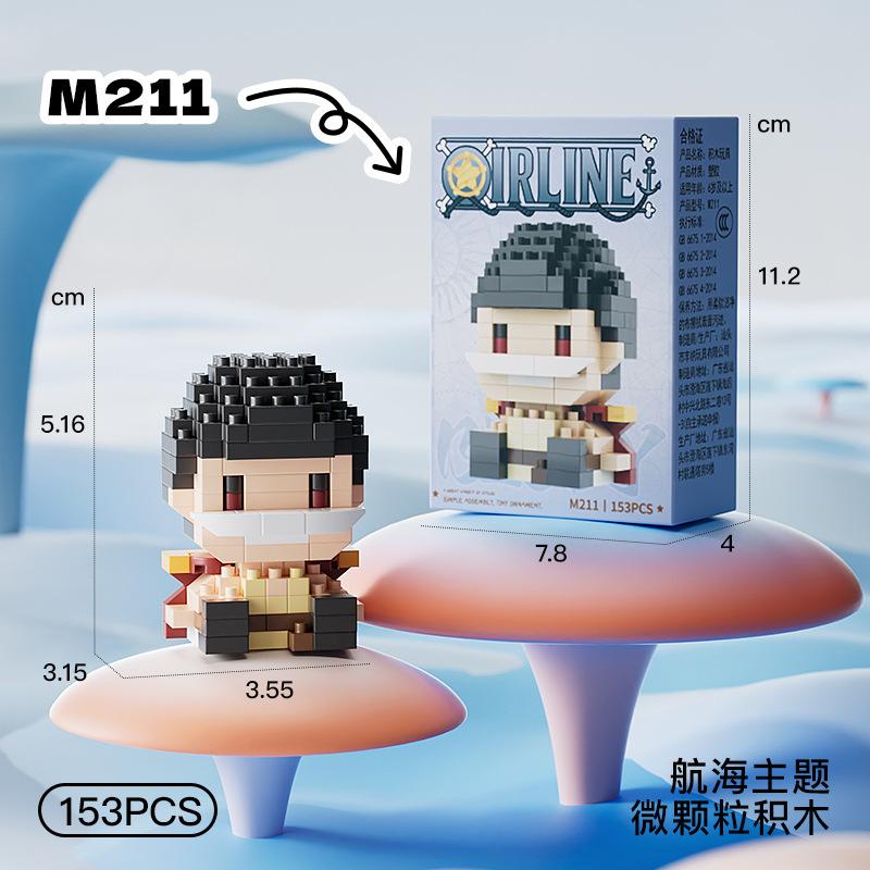 Новый ONE PIECE Бог Солнца Ника Луффи Мини-конструктор Чоппер Эйс Багги 3D Аниме Модель Сборка Мини-кирпичи Фигурки Игрушки В Подарок