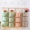 Cotton and Linen Multi-layer 3-cell Storage Bag Wall Storage Bag Cloth Hanging Bag Behind The Dormitory Door Hanging Bag