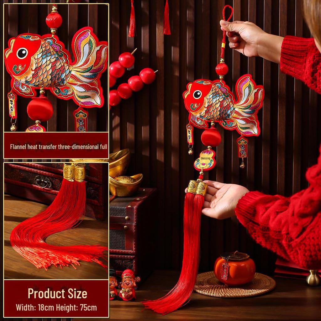 Украшения с изображением персонажа Фу на праздник весны 2025 года Змеи - Праздничное украшение-подвеска