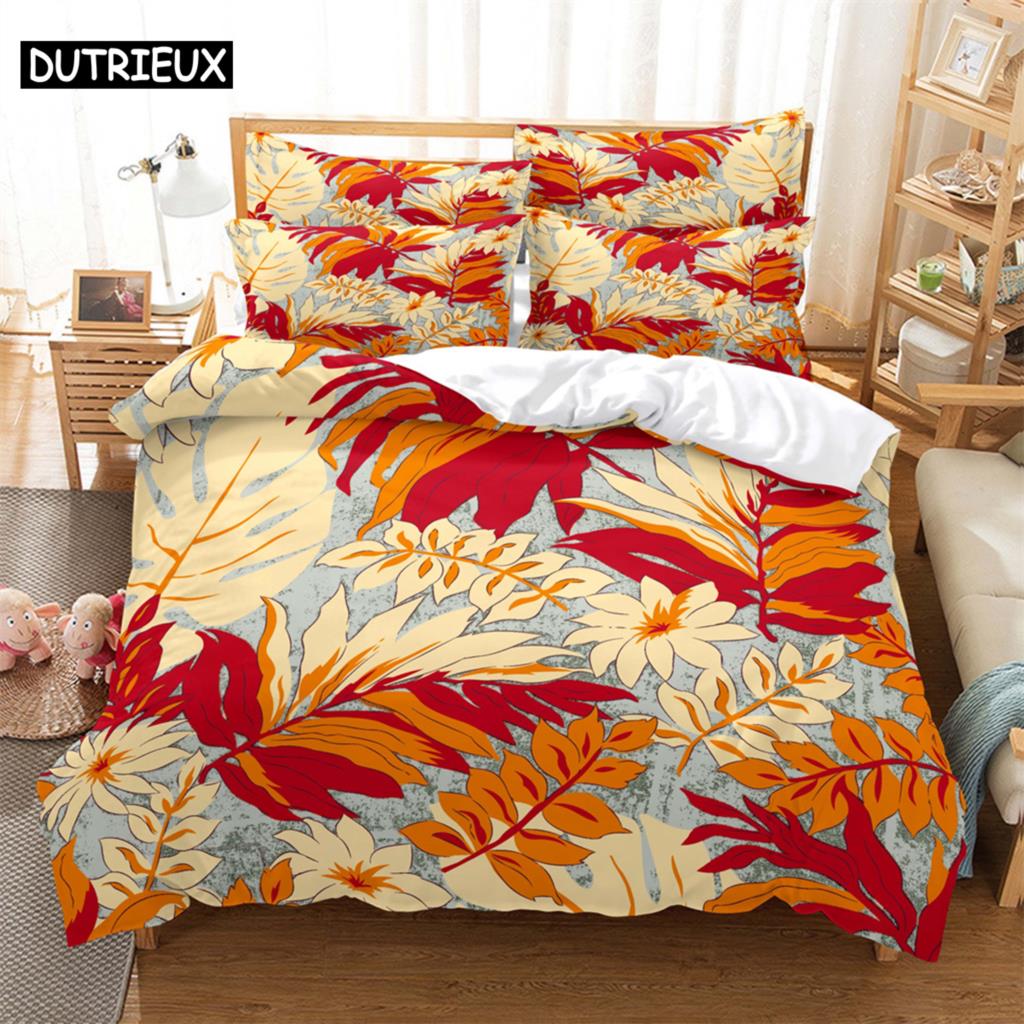 Leaf 3D Digital Bedding Sets Home Bedclothes Super King Cover Pillowcase Comforter Textiles Bedding Set Bed Cover Set