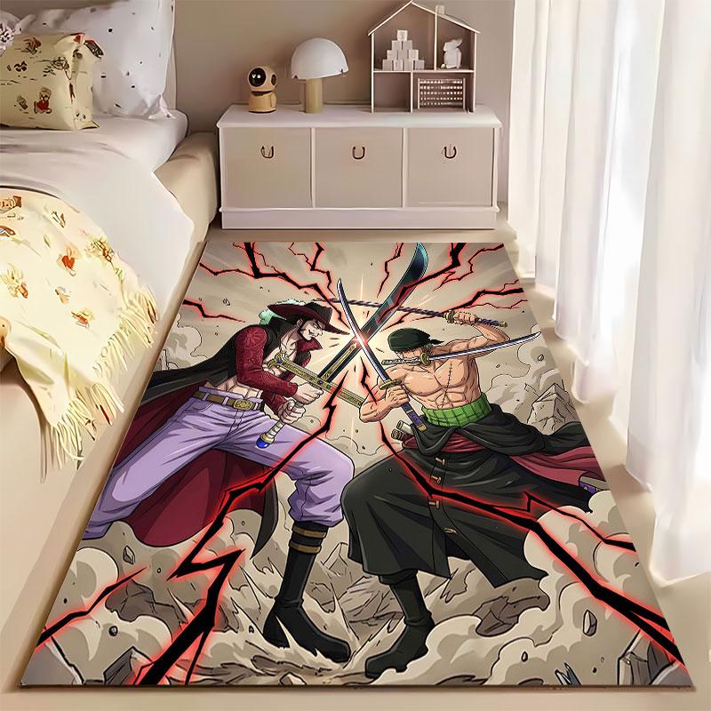 Sword Duel Anime Characters Carpet suitable as a non-slip mat for the living room or bedroom sofa