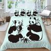Lovely Giant Panda Printed Bedding Single Double Bed Full Size Pillowcase and Quilt Cover 2 or 3 Animal Patterns Comfortable Home Decoration