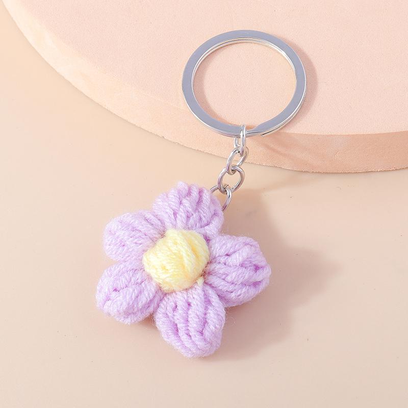 Cute Handmade Knitted Animal Keychain Crocheted Frog Keyring Pendant Key Holder for Women Girls Handbag Charms DIY Jewelry Gifts