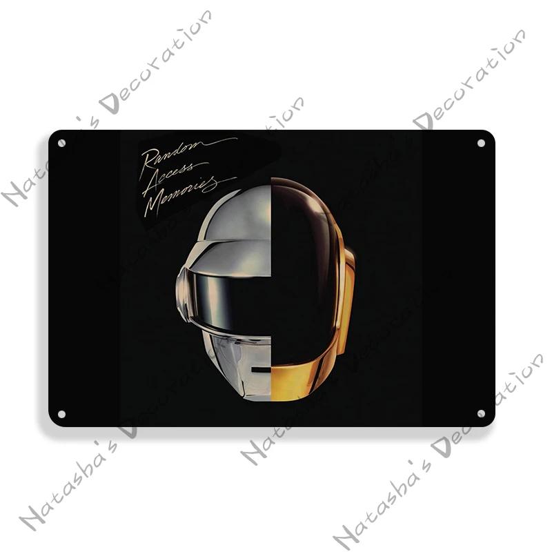 Винтажный постер Daft Punk Рок-музыка Металлическая табличка Ретро постер Металлическая пластина Паб Бар Клуб Спальня Декоративная тарелка Музыкальный настенный декор