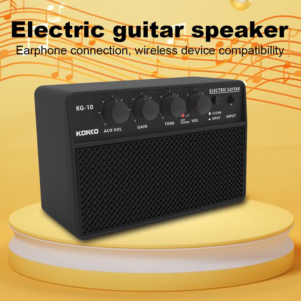 Electronic Guitar Amplifier with 6.35mm Universal Interface Portable Guitar Speaker Headphone Output for Travel Daily Practice