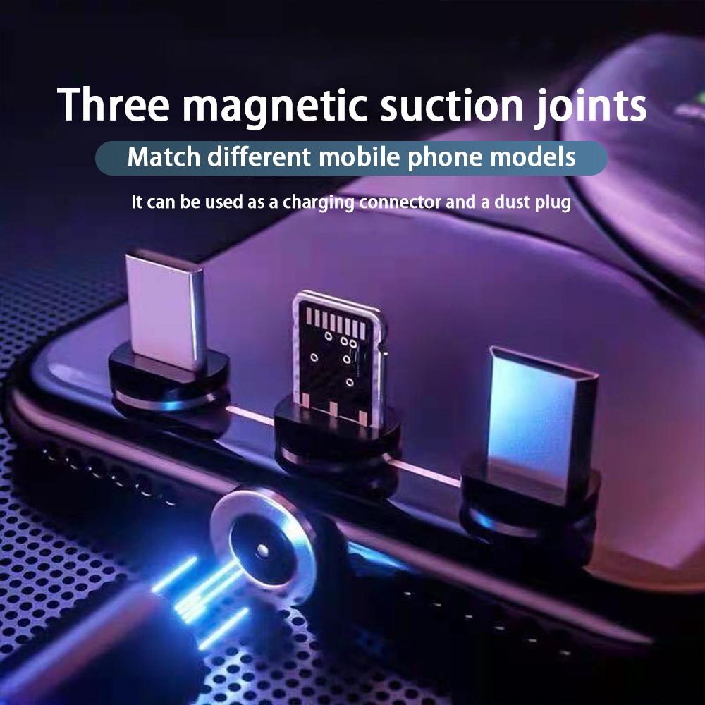 3A светодиодный магнитный USB-кабель для быстрой зарядки iPhone, кабель типа C, магнитное зарядное устройство, зарядка данных, кабель Micro USB, кабель для мобильного телефона, USB-шнур