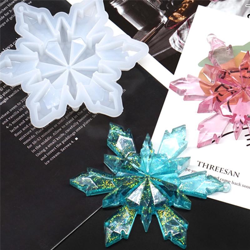 5 шт./компл., украшения в виде снежинок, подвески, форма для эпоксидной смолы, серьги, ожерелье, брелок, силиконовая форма, сделай сам, рождественские формы, инструменты для литья ювелирных изделий