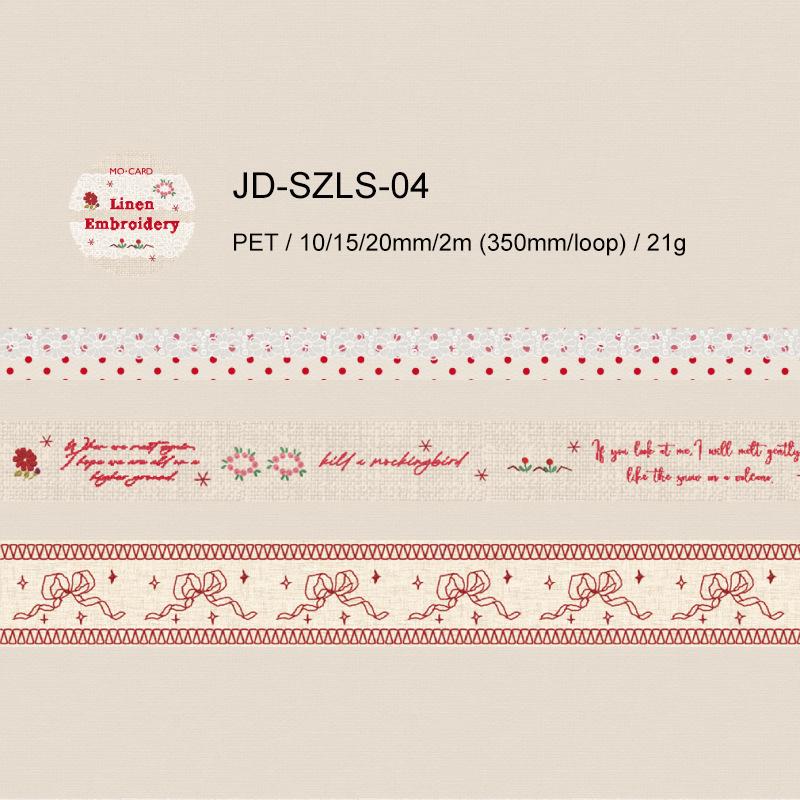 JIANWU 3 Rolls/set Handmade Lace Series Kawaii Flower Lace Landscape Material Collage PET Tape Creative DIY Journal Stationery