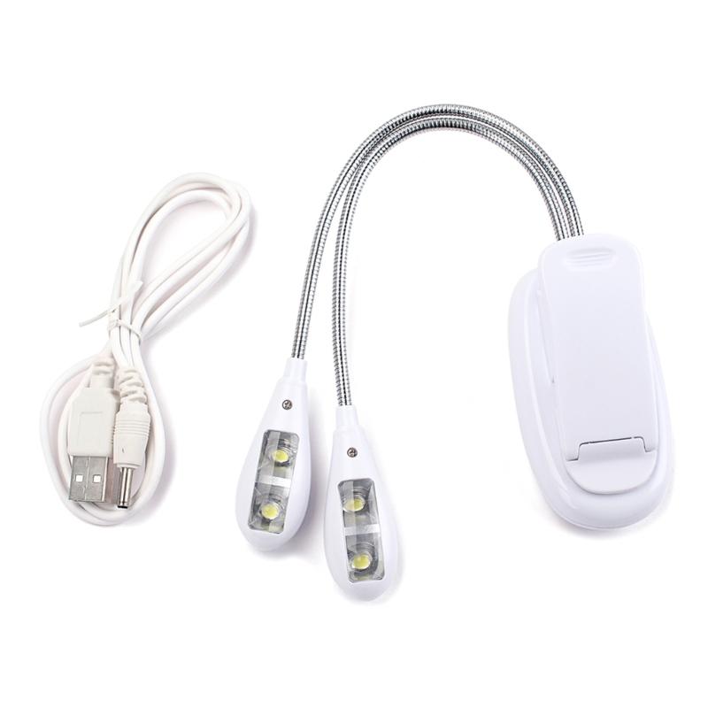 USB/Батарейная книжная лампа с зажимом, заботящаяся о глазах, идеальна для читателей, музыкальных пюпитров