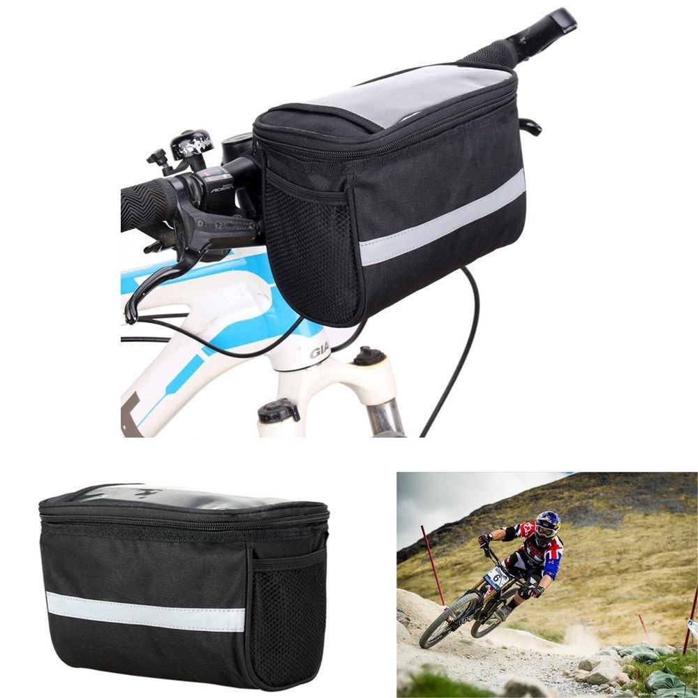 Reflective Basket Pouch Bike Front Tube Pannier Bicycle Handlebar Bag Cycling Bags