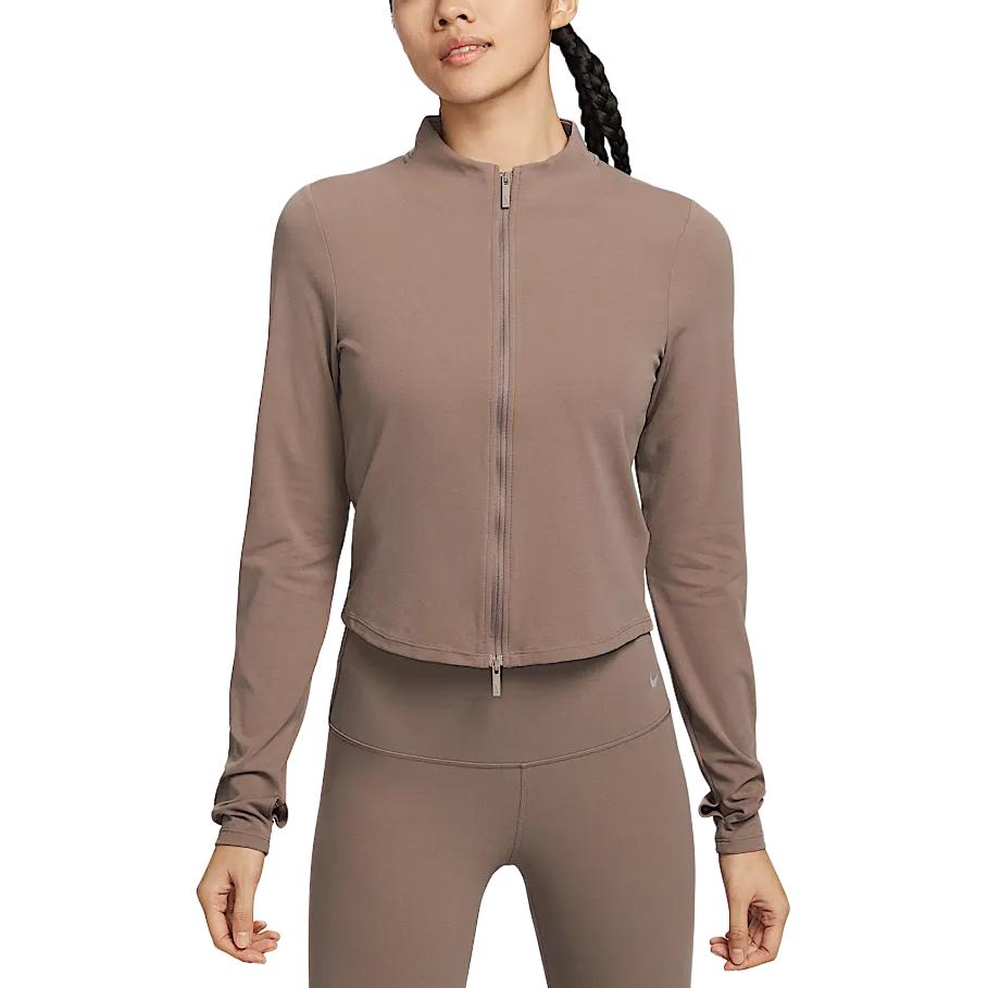 New Nike ZenvyDri Fit SS25 Jacket Women's Mink Brown/White FV7424-233