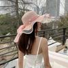 2025 New Foldable Wide-brimmed Girl Straw Pearl Sun Hat Beach Wave Hat UV Protection Travel Hat Lady Beach Hat Birthday Gift