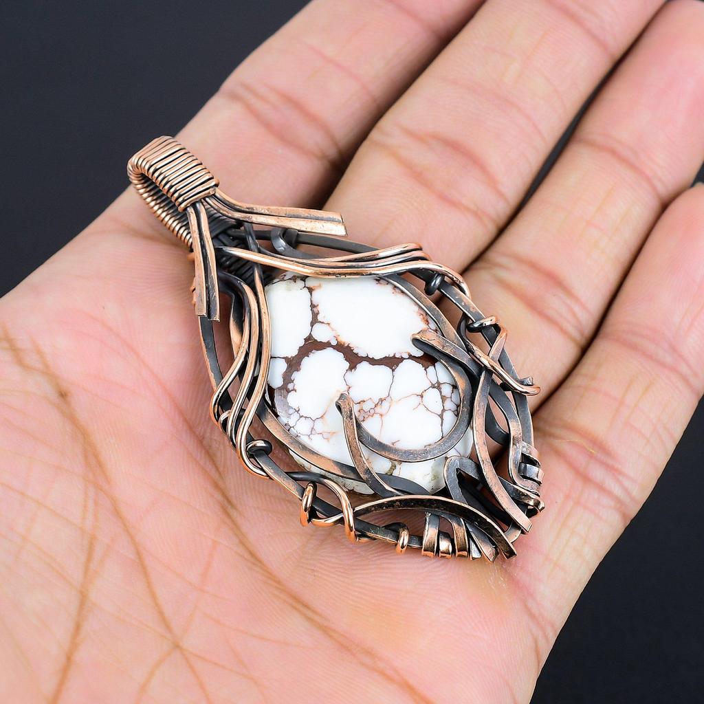 Wild Horse Pendant Gemstone Jewelry,  999 Copper Wire Wrapped Handmade Pendant, Latest Design Jewelry