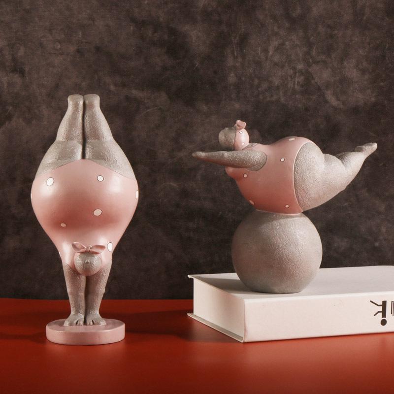 Креативная фигурка женщины в позе йоги из смолы, скульптура, поделка, украшение для гостиной, офиса, книжной полки, орнамент «Девочка-йога», изысканный подарок, новая