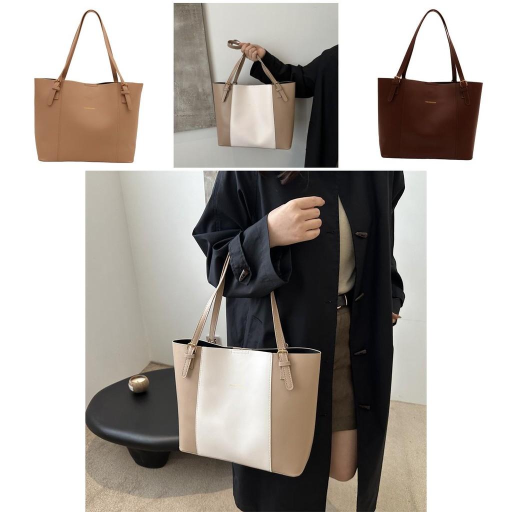 Stylish Retro Minimalist Pu Tote Bag For Women With Spacious Design For Everyday Use