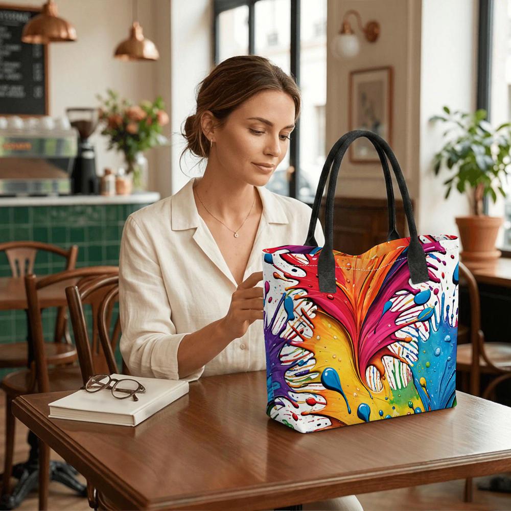 Colorful Graffiti Large Capacity Tote Bag Casual Daily Shoulder Bag for Shopping Travel