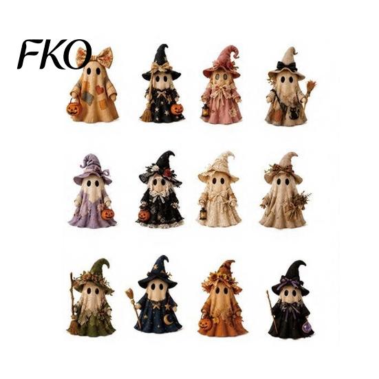 Festive Halloween Decor Advent Calendar, 24 Days Ghost Countdown Calendar with Gift Collectible Figures, Holiday Gifts for Kids Boys Girls Toddlers