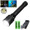 Powerful LED Diving Flashlight UV/White Light Waterproof Underwater 100 Meter Torch Flashlight Powered by 18650 Battery