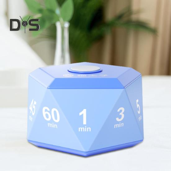 Rotating Timer 3-Color Lights Vibrate/Ring/Silent Modes Portable 1/3/5/10/15/20/25/30/45/60 Min Settings Study Relaxation Cooking Clock Timer