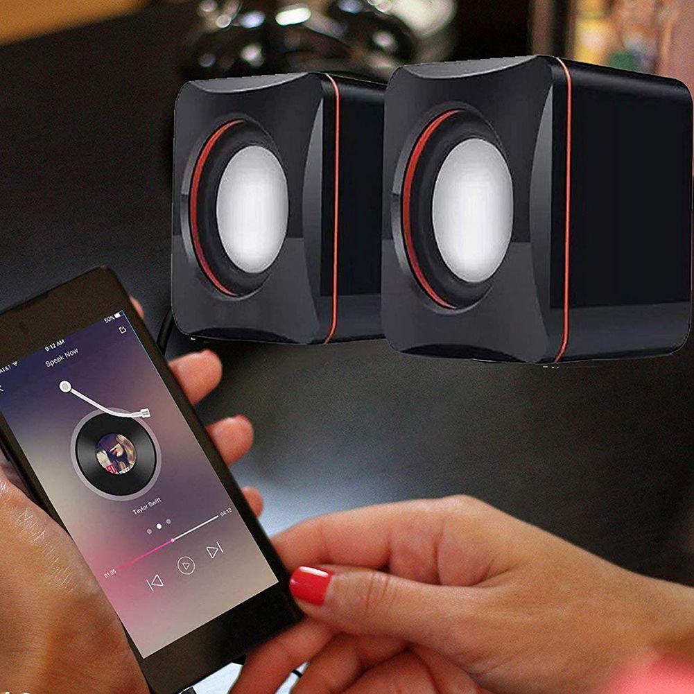 Мини-портативный компактный стерео маленький квадратный аудиоразъем 3,5 мм для ноутбука, настольного компьютера, USB-динамика