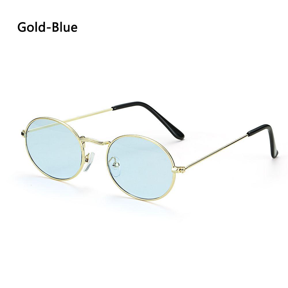 Unisex UV400 Metal Small Frame Gradient Mirror Glasses Oval Sunglasses Men's Shades Sun Glasses