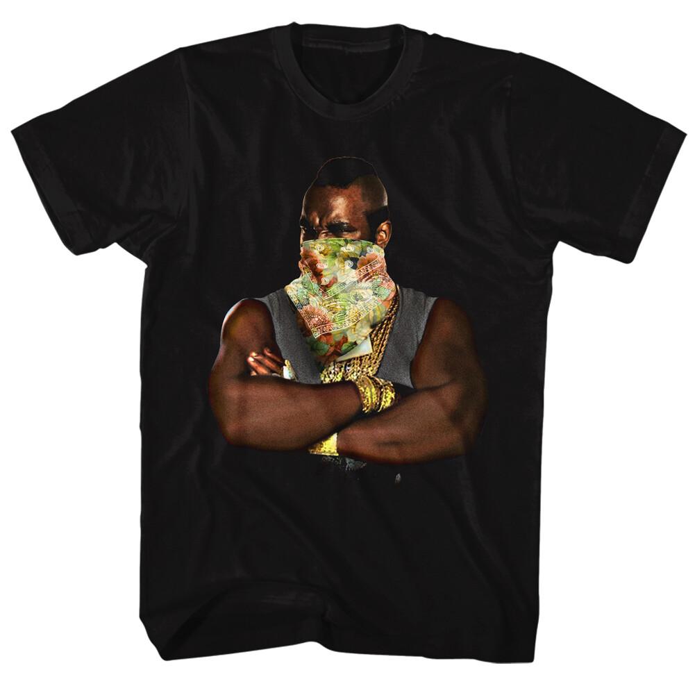 Mr T Arms Folded Flower Bandana On Face Men T Shirt The A Team B.A. Baracus