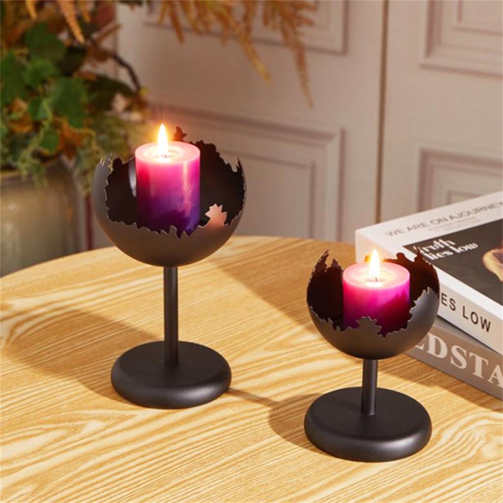 2pcs Vintage Metal Candlestick Romantic Irregular Candlestick Smooth Finish for Home Wedding Party Decor