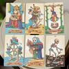 Petit De Marseilly Tarot Deck, 12*7cm 78 Pcs Cute Chibi Marseille Tarot Cards in Rigid Box Double-embossed Cardstock