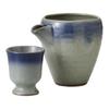 Sake Tokkuri Ochoko Set of Ceramic Mino Perfect for Cold and Hot Made In Japan Ale-net Set, Gothic-style & Set, 2, Ware, Sake,