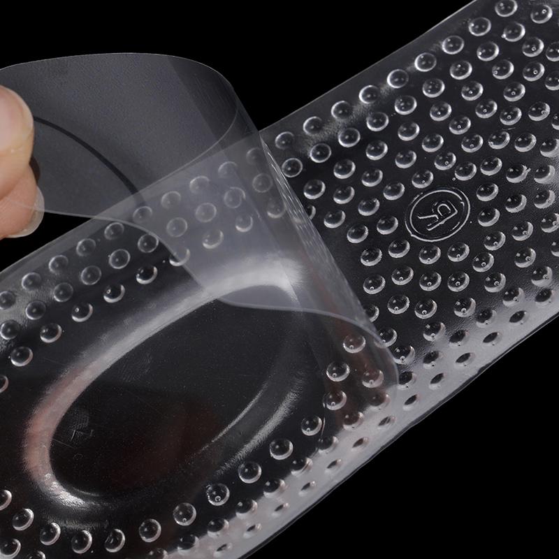 1Pair Soft Silicone Gel Insoles Heel Cushion Soles Pain Relief Support Shoe Pad