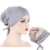 Women Turban Hat Pre Tied Drawstring Wrap Headscarf Sleep Hair Cover Skull Cap