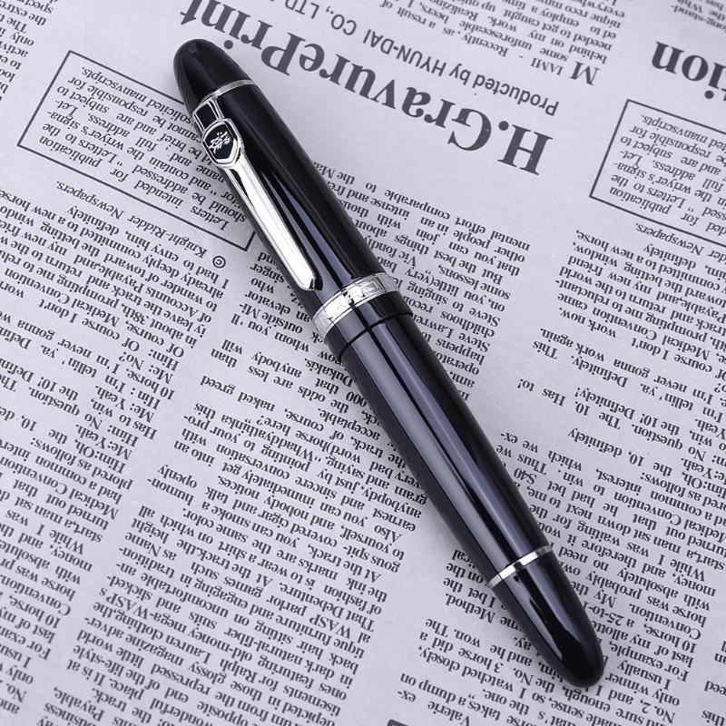 НОВИНКА Новая перьевая ручка Jinhao 159 черного и серебристого цвета с пером M толщиной