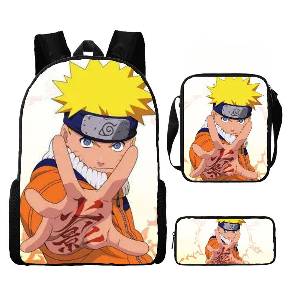 Детский рюкзак Наруто из легкого прочного материала для школы и путешествий