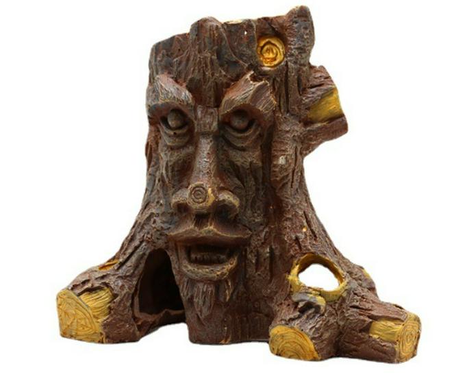 Ландшафт для аквариума и рептилий: Декор Скала, Пещера и Укрытие - Смола Череп и Человеческое Лицо