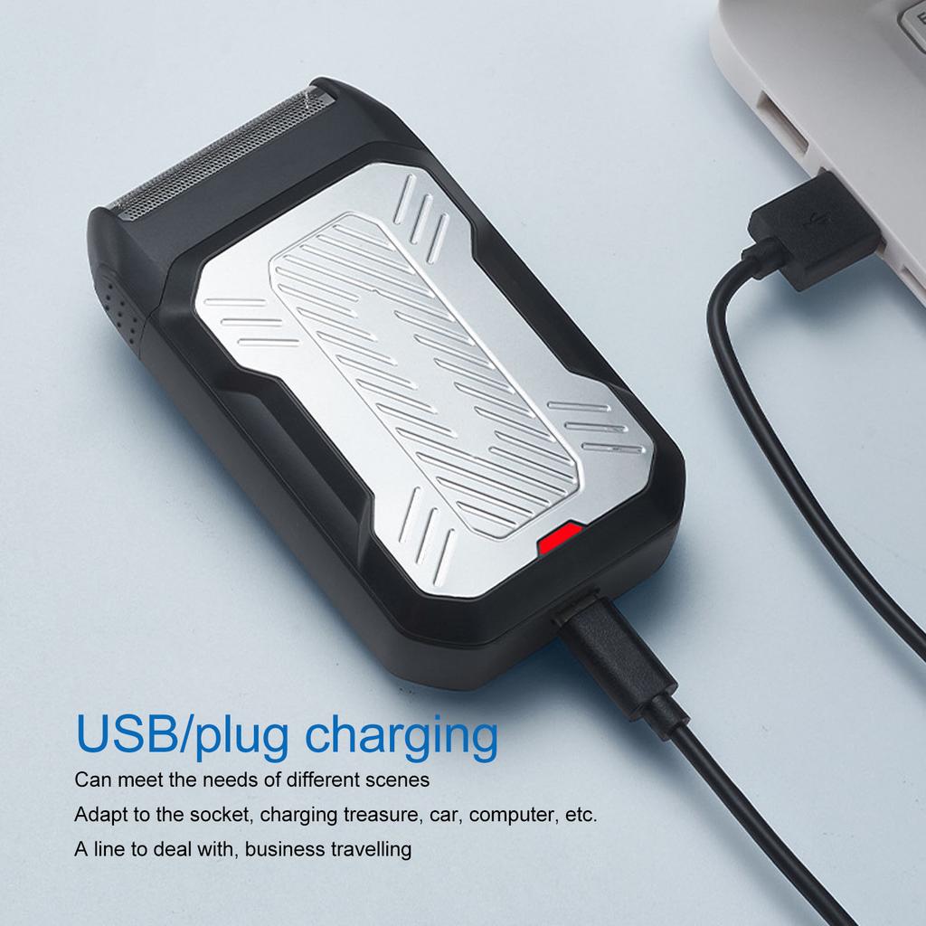 Электробритва 2 в 1 из фольги, USB-перезаряжаемая, со съемной режущей головкой, электрический триммер для бороды с выдвижным триммером для лысых