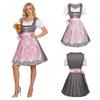 Womens Bavarian Oktoberfest Costume Halloween Party Dress Sweet Style Stage Performance Outfit S-2XL