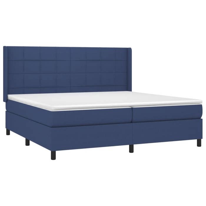 Maison Exclusive - Sommier à lattes de lit avec matelas Bleu 200x200 cm Tissu