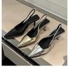 New High Heel Shoes Slip-on Women's High Heels Pumps Summer Solid Office and Career Sexy Pointed Toe Heeled Sandals