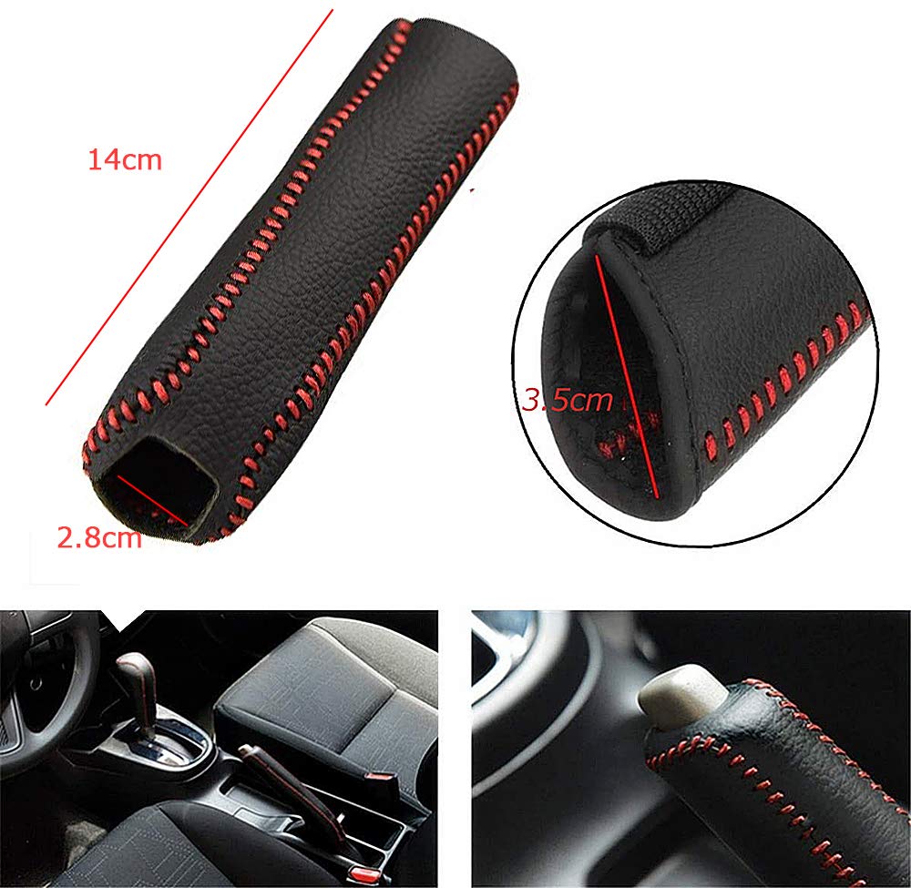 YFFSFDC Genuine Leather Side Brake Cover, Universal Leather Cover, Leather Protection, Stain Resistant, Elegant,