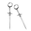 Elegant Silver Swords Earrings Symbolizing Strength Ear Hooks for Stylish Women Unisex Ear Accessories Party Jewelry