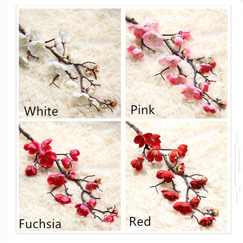 Искусственные цветы Цветок сливы Искусственные растения Ветка дерева Шелковые цветы для домашней вечеринки