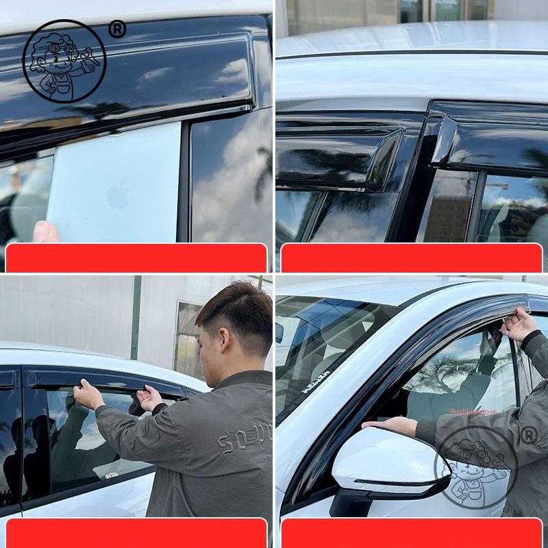 Дефлекторы боковых окон автомобиля Козырьки окон Ветровики Для BYD Seal 05 DMI 2025 2026 Ветрозащитные козырьки Защита от солнца и дождя Навесы Укрытия