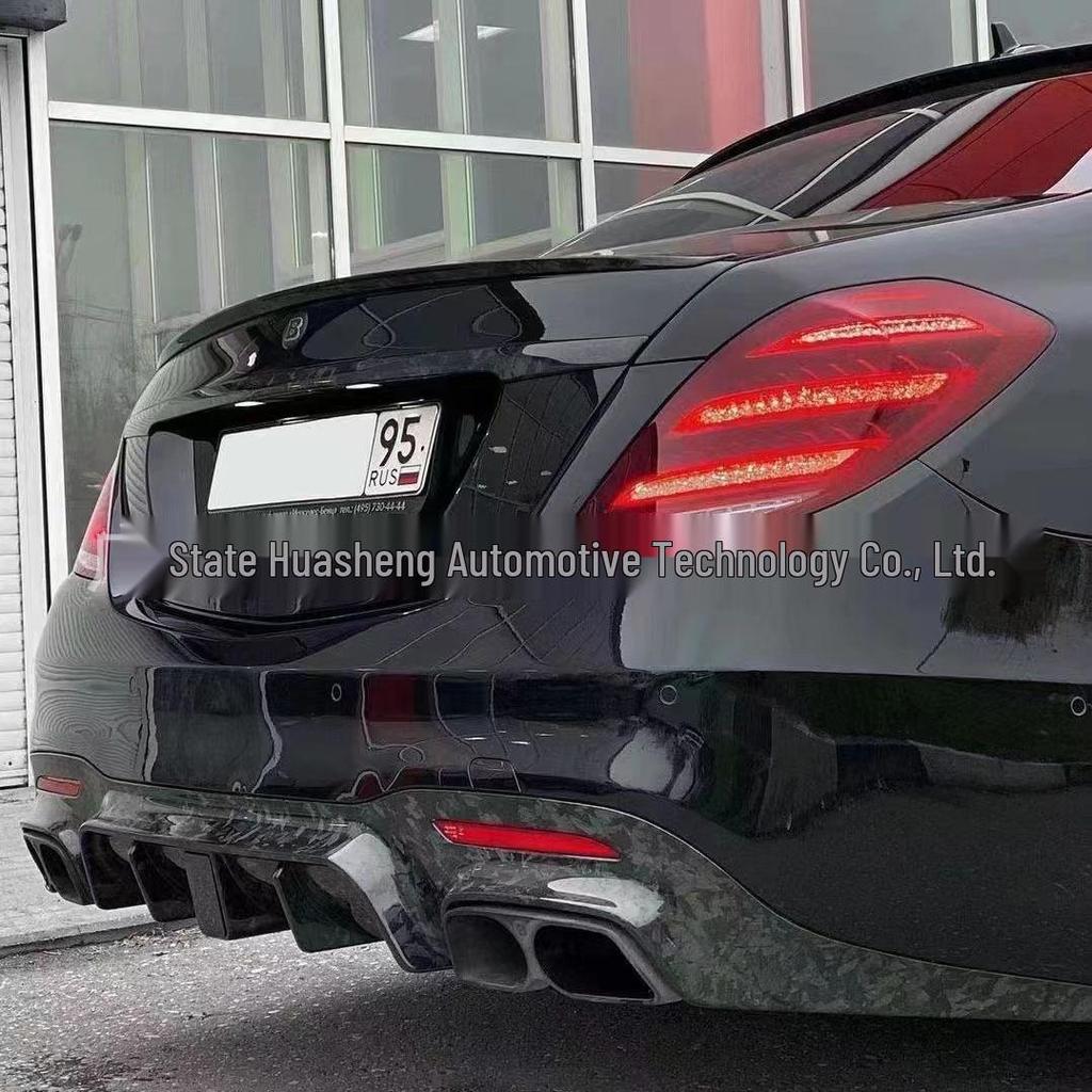 Carbon Fiber Rear Wing Spoiler for 15-21 Mercedes-Benz S-Class W222, S63 Style, Brabus Design